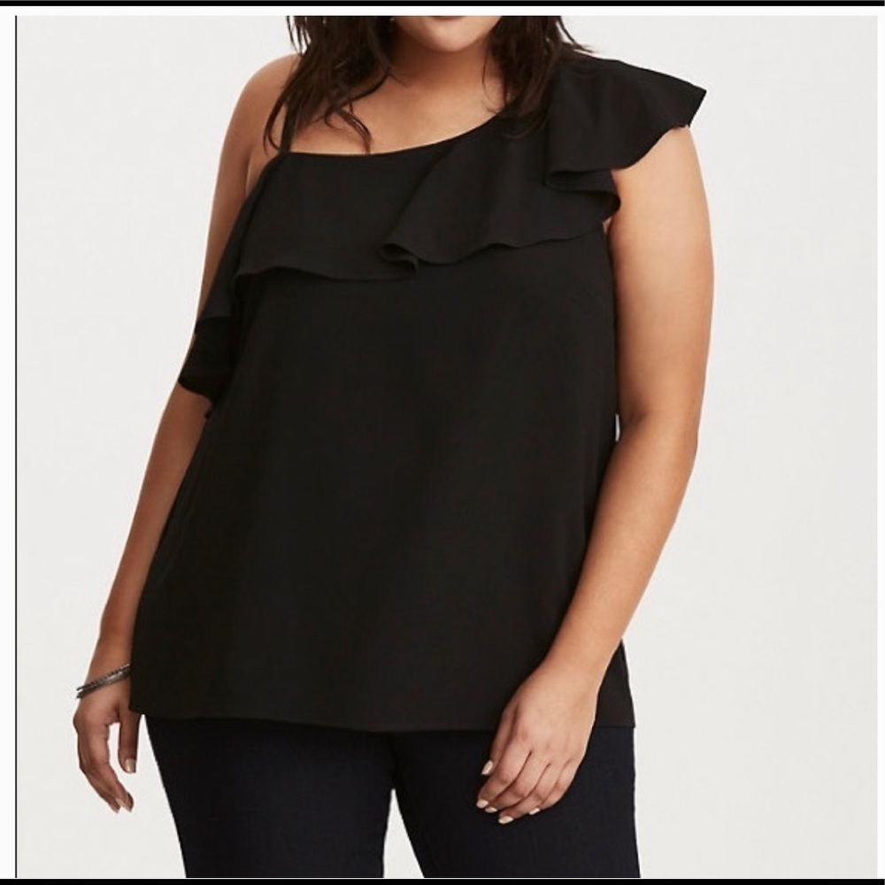 Torrid Blouses Ruffle Open Shoulder size 2